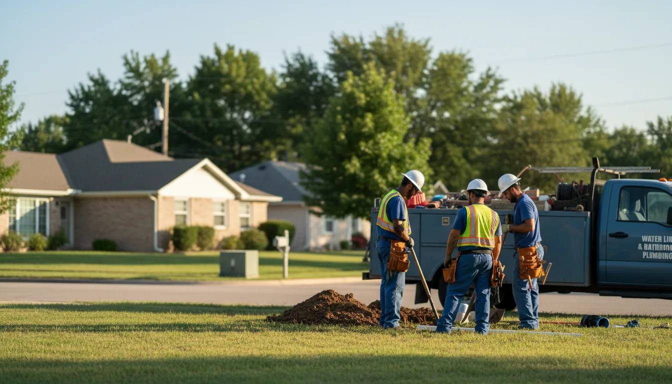Residential water line and bathroom plumbing service in Fort Towson, OK